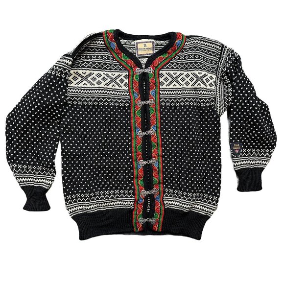 Dale of Norway Nordic Fair Isle Knitted Cardigan Metal Clasp Winter Sweater Sz S - Picture 1 of 5